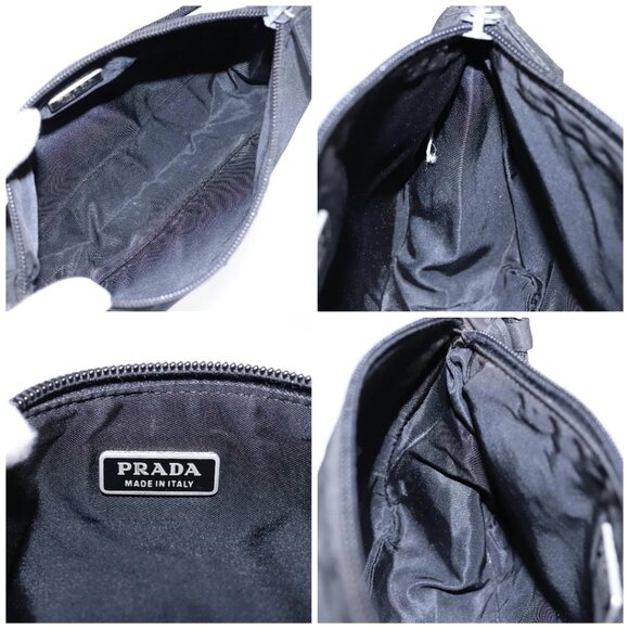 PRADA Accessory Pouch Nylon Black Silver Auth - Picture 15 of 16